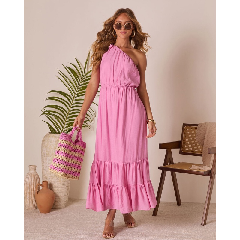 Serene Summer One Shoulder Maxi Dress