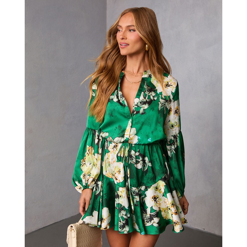 Antique Rose Drawstring Mini Dress