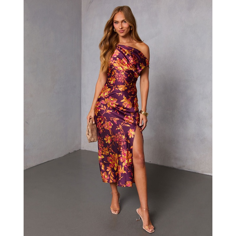 Blushed Harvest Cowl Midi Dress