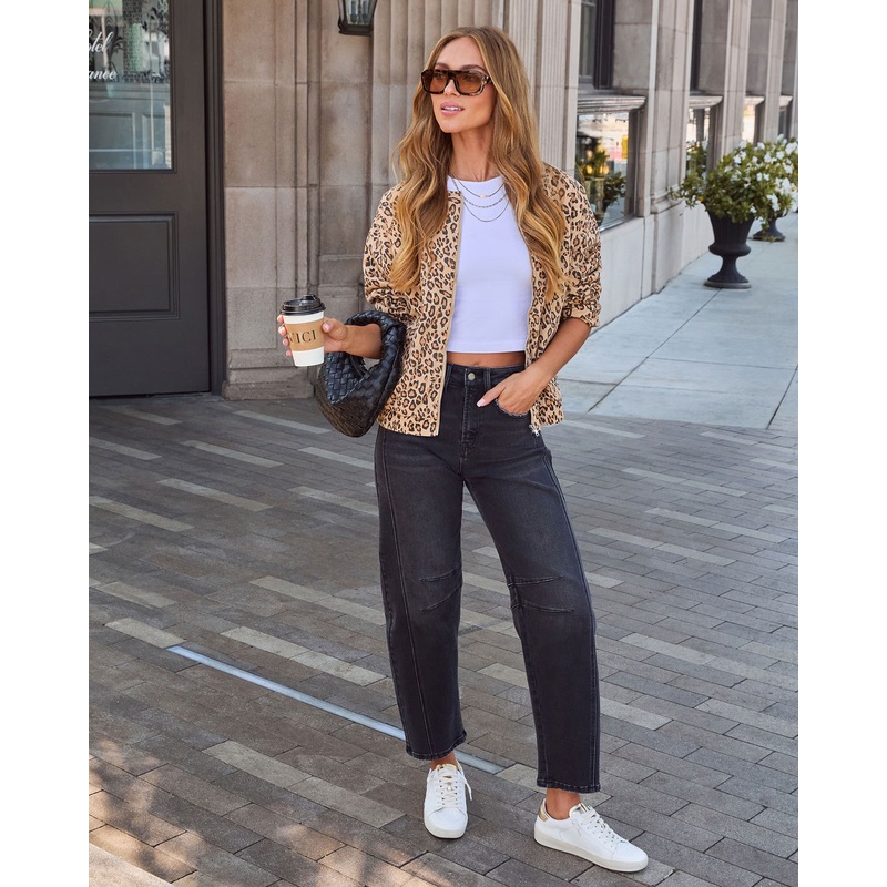 Catwalk Leopard Quilted Bomber Jacket