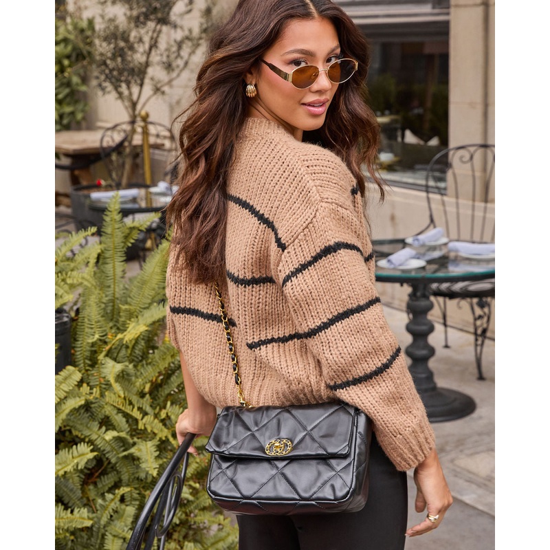 Clarisa Quilted Crossbody Bag|Black|O/S