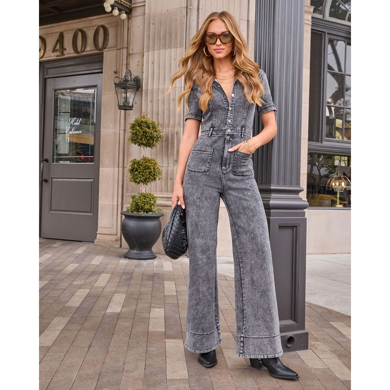 Cornella Denim Jumpsuit|Black|XS|S|M|L|XL