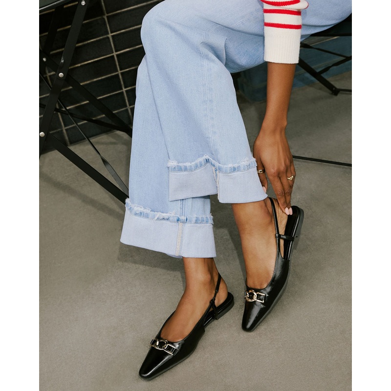 Lindley Slingback Chainlink Patent Leather Flats