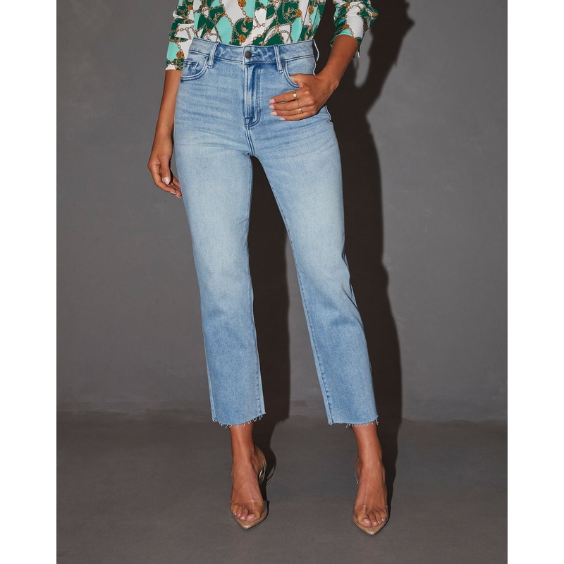 Lynda Super Stretch Mid Rise Straight Leg Jeans