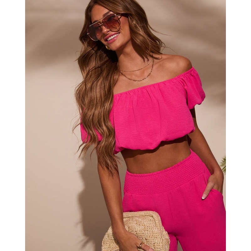 Maldives Off The Shoulder Crop Top