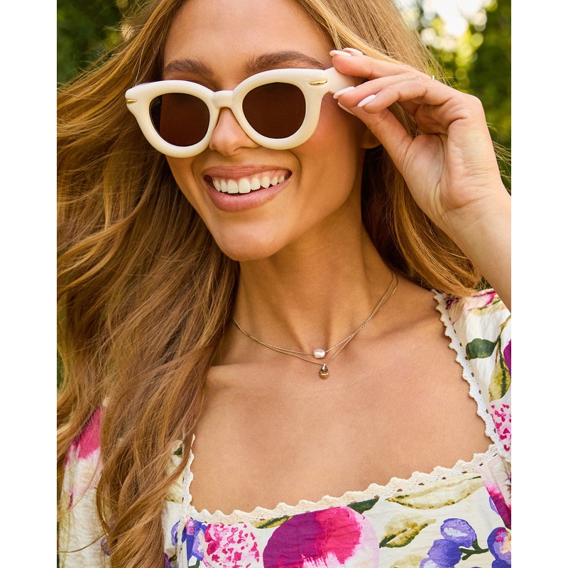 Posey Round Frame Sunglasses|Ivory|Tortoise|O/S