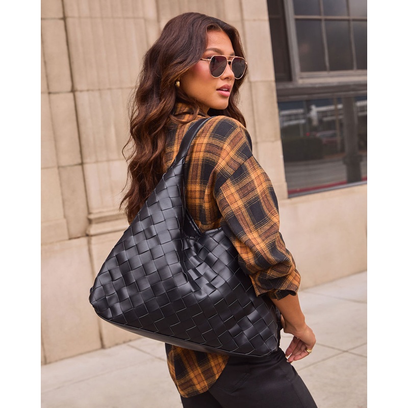 Ramina Woven Leather Shoulder Bag