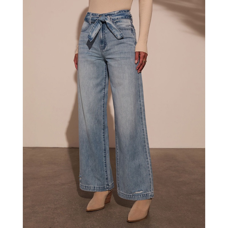 Roxanna Paper Bag Wide Leg Jeans