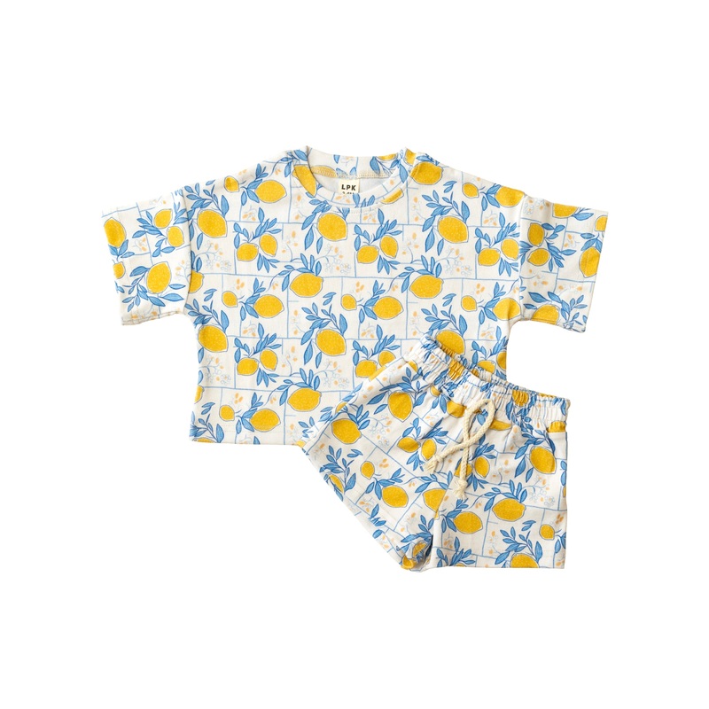 Shorts Set | Lemons|0-3M|3-6M|6-12M|12-18M|18-24M|2T|3T|4T|5T|6-7Y|8-9Y