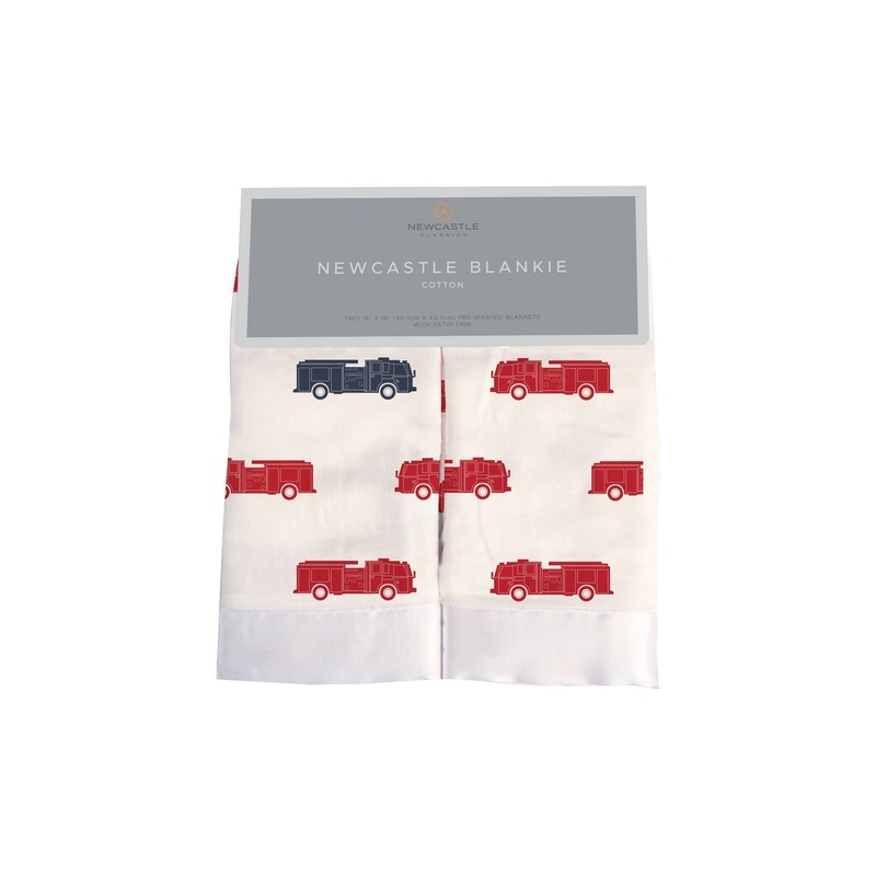 Blue and Red Fire Trucks Newcastle Blankie
