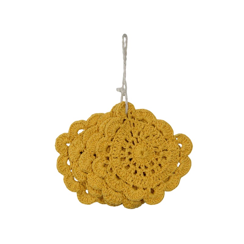 COASTER CROCHET MUSTARD – SET OF 4