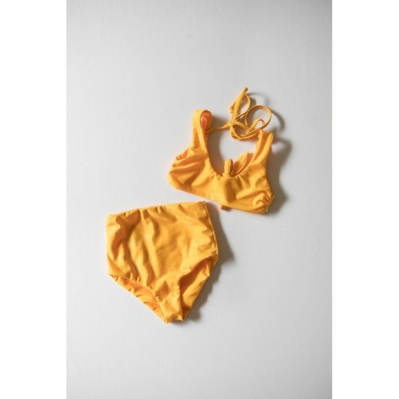 Girl’s Bikini Separates in Yellow Ohia Print