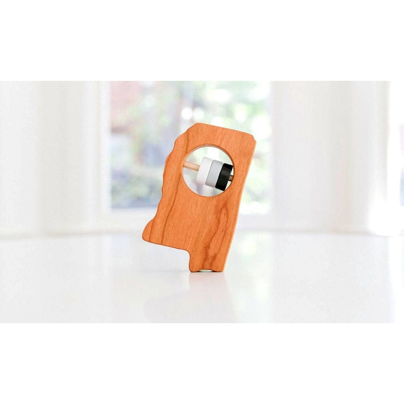 Mississippi Wooden Baby Rattle