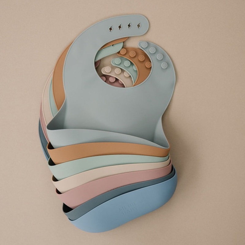 Silicone bibs|Grey|Brown|Sage|Taupe|Dusty Rose|Charcoal|Dusty Blue
