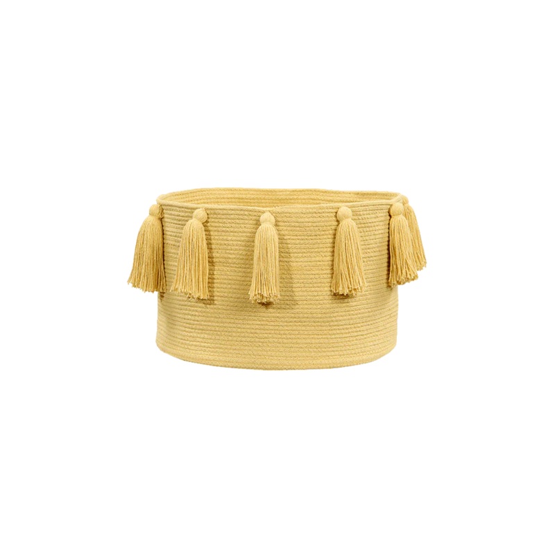 BASKET TASSELS YELLOW|30 x 45 cm|Yellow