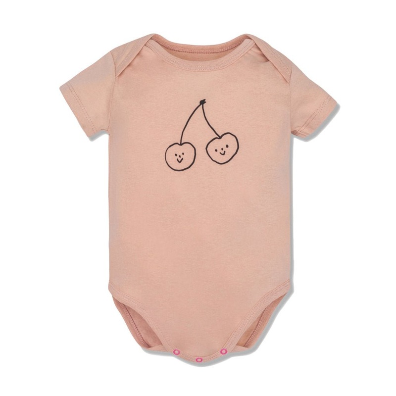 Cherry Baby Bodysuit – Chalk Pink