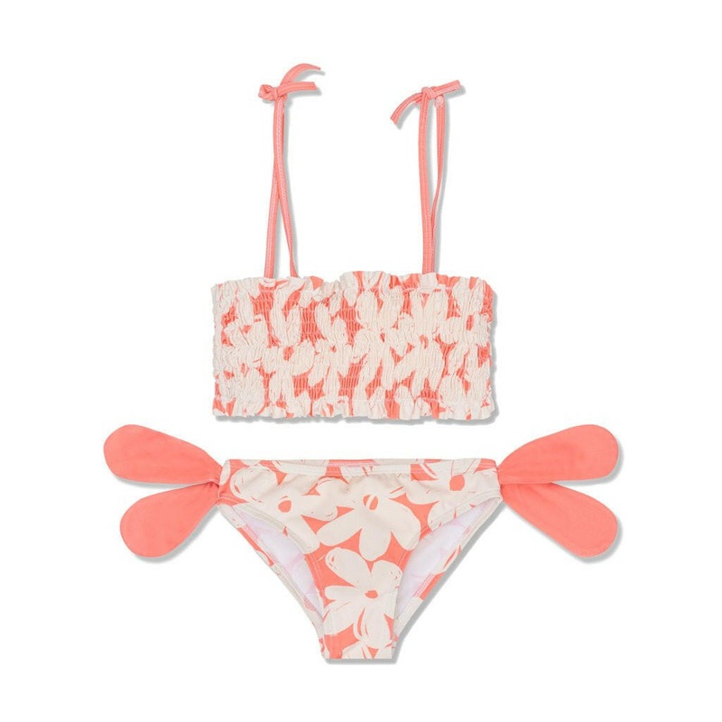 Flowers Girl Bikini|2Y|3Y|4Y|5Y|6Y|10Y|8Y|Coral / Cream