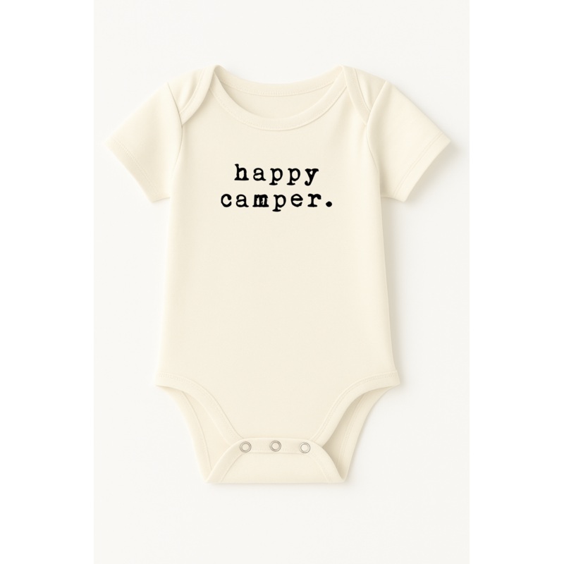 Happy Camper Organic Cotton Baby Bodysuit Short Sleeve