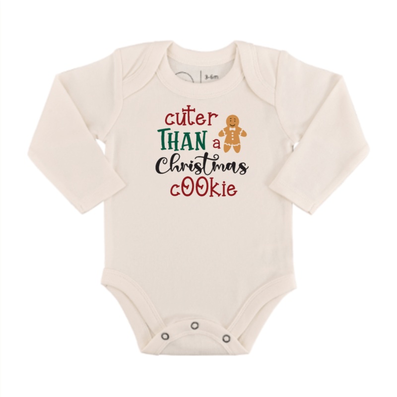 long sleeve graphic bodysuit | christmas cookie