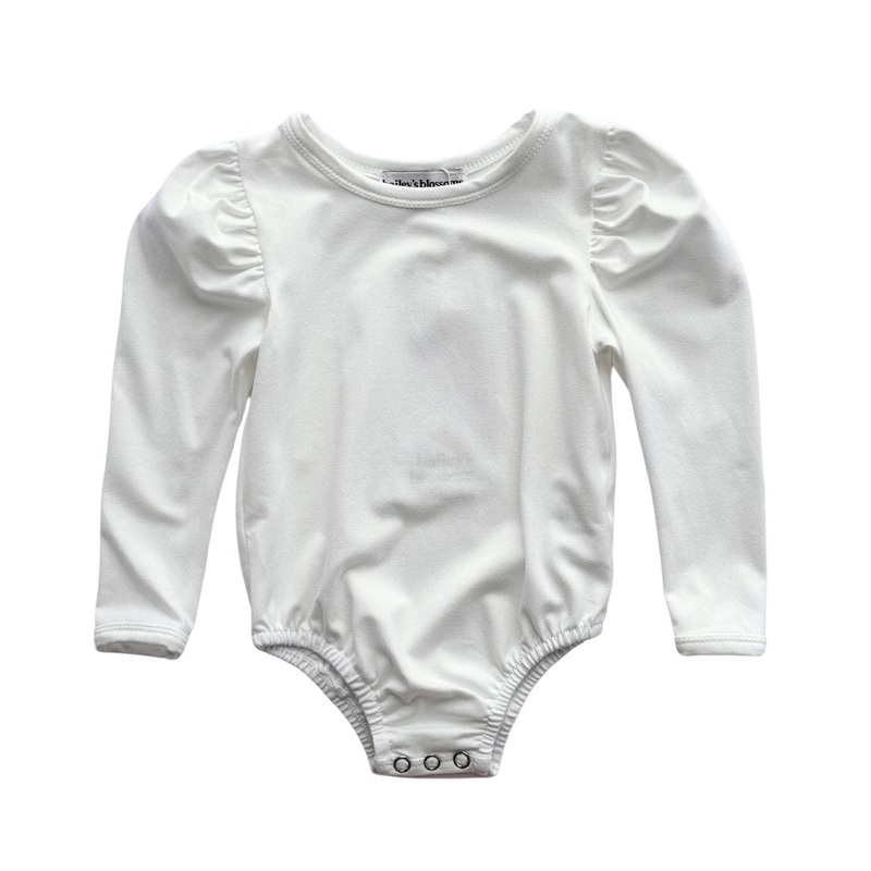 Rosalind Puff Long Sleeve Leotard – White