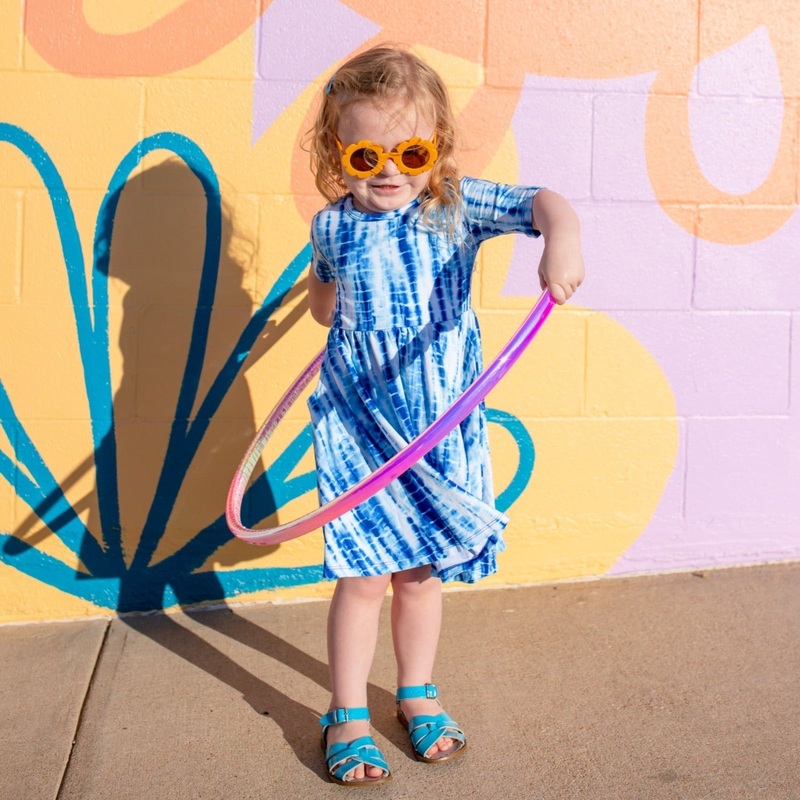 Shibori Short Sleeve Skater Dress