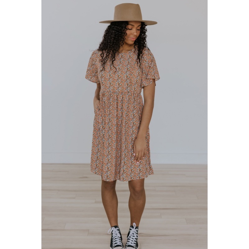 The Giselle Flutter Sleeve MOM Dress