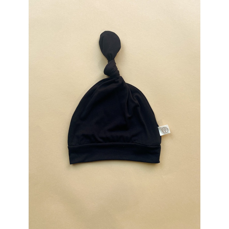 Top Knot Hat | Black | Bamboo|0-6M