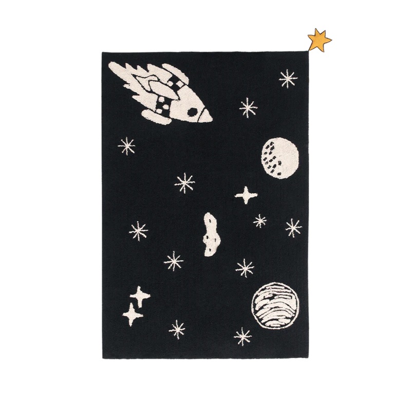 WASHABLE RUG UNIVERSE|140 x 200 cm|Black