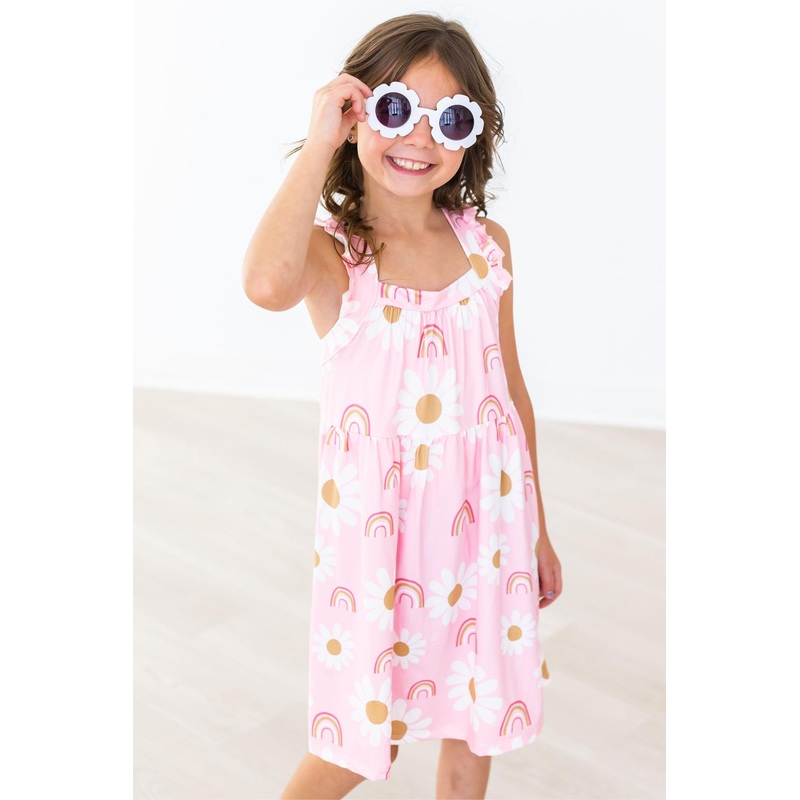 You are My Sunshine Ruffle Cross Back Dress