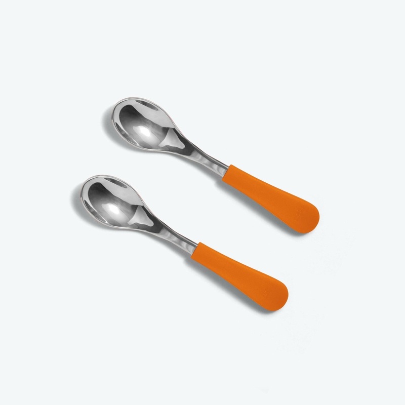 Avanchy Stainless Steel Baby Spoons 2 Pack. (Older Babies)