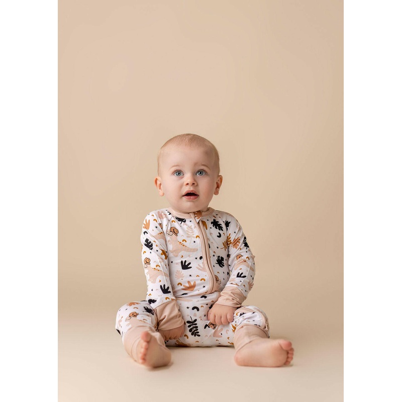 Dino Dude Zipper Romper|0-3m|3-6m|6-9m|9-12m|12-18m|18-24m|2T