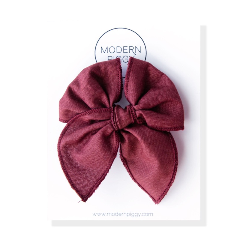 Garnet | Petite Party Bow|Alligator Clip|Nylon Headband