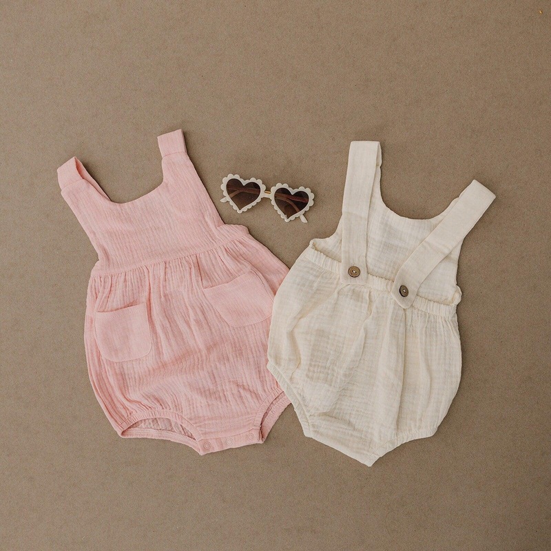 Organic Cotton Muslin Bubble Romper – more colors