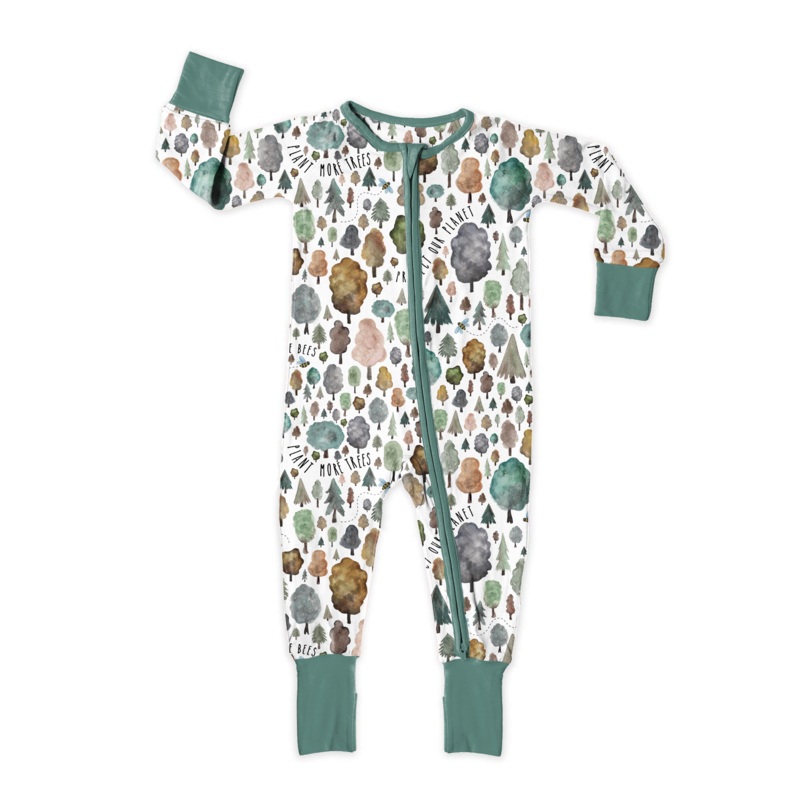 Save the Trees Zip Romper|0-3|3-6|6-12|12-18|18-24|2T|3T|NB