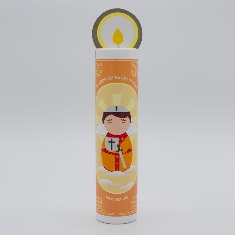 St. Michael Wooden Prayer Candle