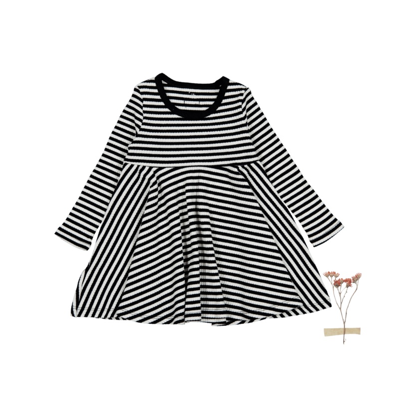 The Printed Long Sleeve Dress – Stripe
