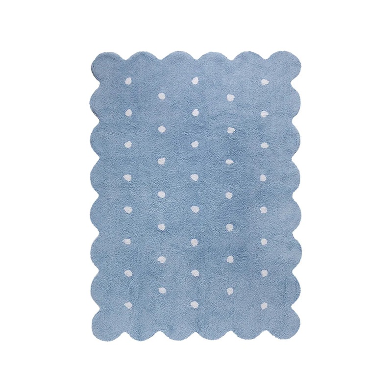 WASHABLE RUG BISCUIT BLUE|120 x 160 cm|BLUE