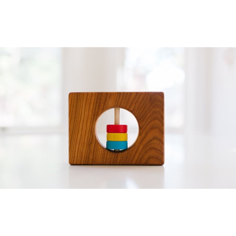 Wyoming State Wooden Baby Rattle