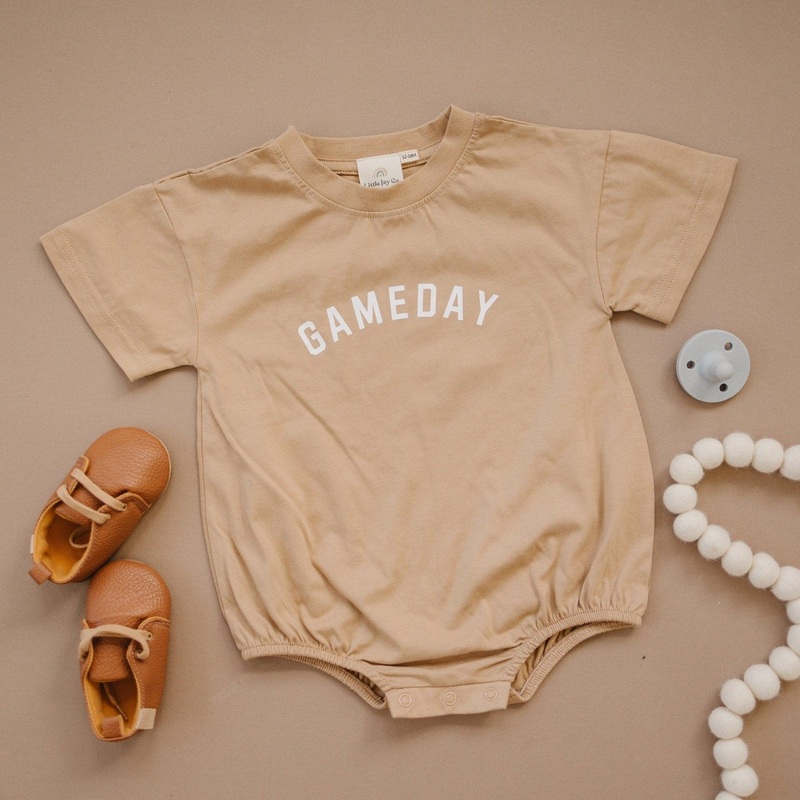 Gameday Organic Cotton T-Shirt Romper – more colors