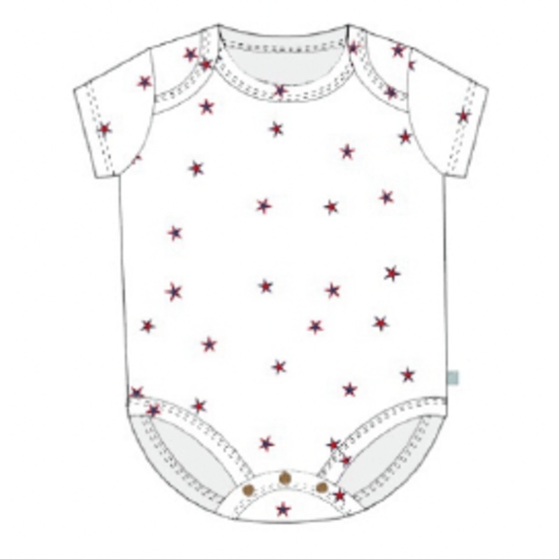lap bodysuit | Stars|Default|0-3M|3-6M|6-9M|9-12M