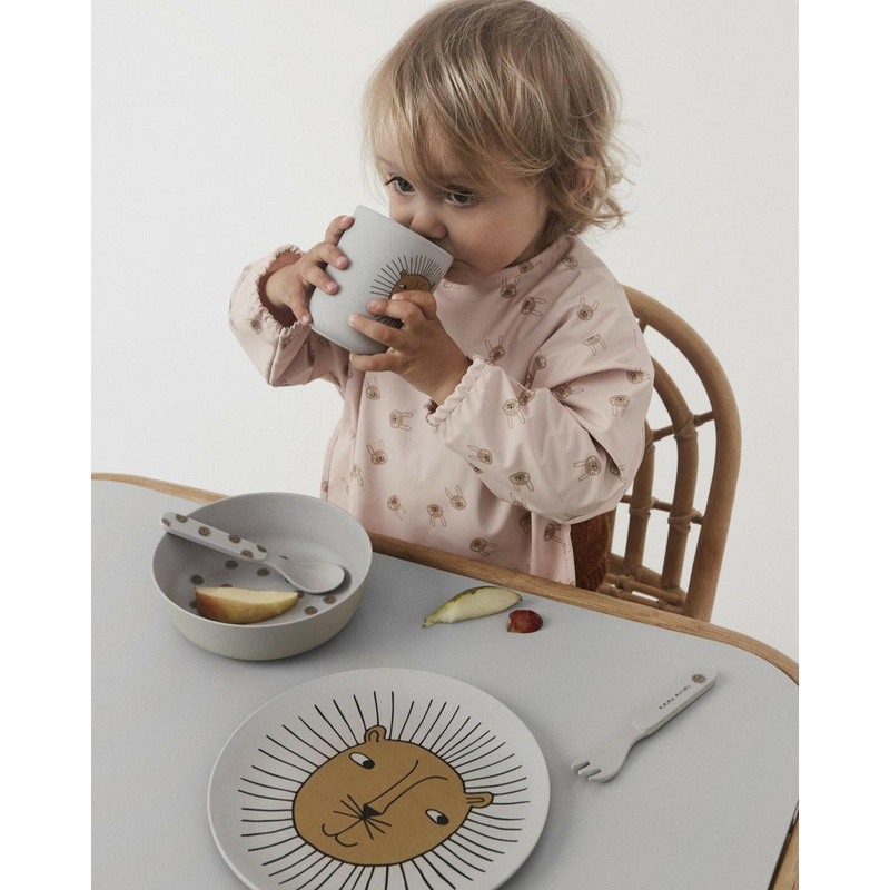Lion Bamboo Tableware Set – Grey