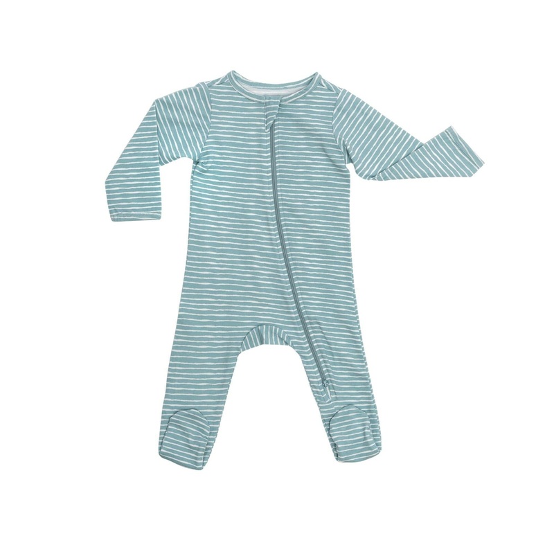 Organic Footie – Green Stripes