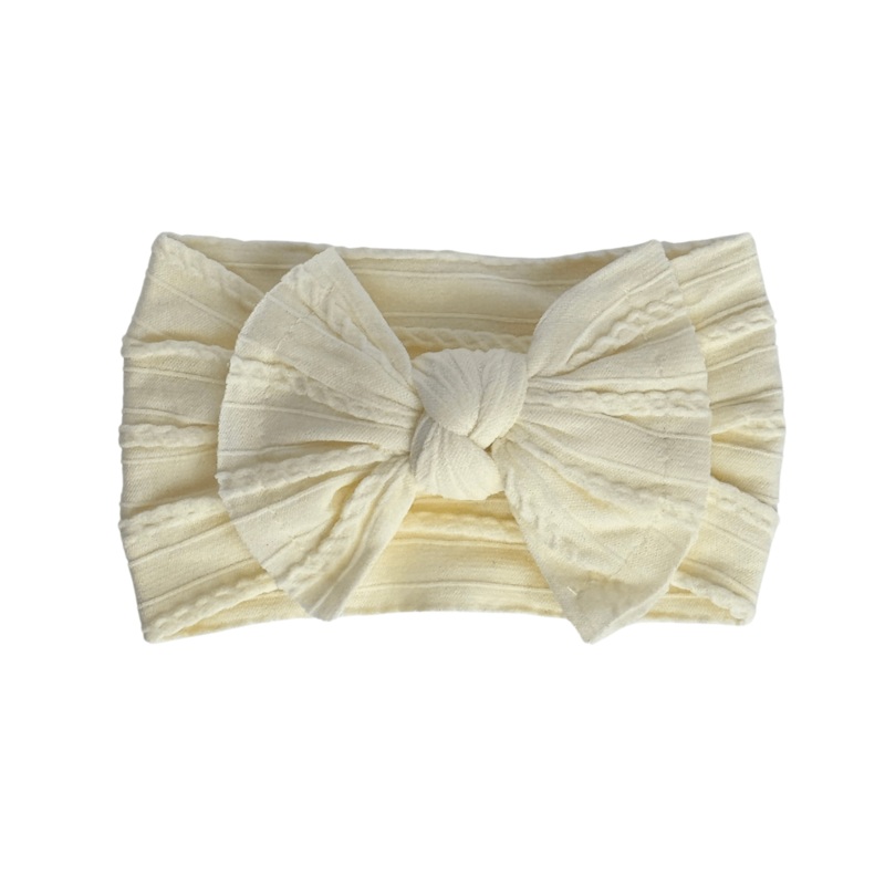 Solid Knit Nylon Headband – Pale Yellow