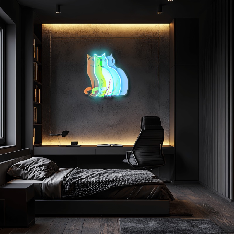 Tyrannical Cat Uv Print Neon Art, Cat Uv Print Neon Sign, Neon Light,Neon Wall Art, Neon Sign,Neon Light Sign, Neon Gifts, Gift for Her