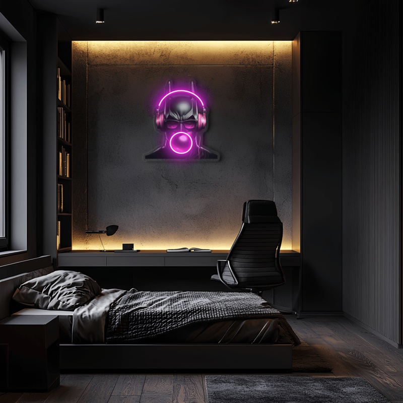 Batman Neon Sign, Uv Print Neon, Batman Wall Decor, Uv Print Neon Sign,Neon Light,Neon Wall Art, Neon Sign,Neon Light Sign,Neon Gifts