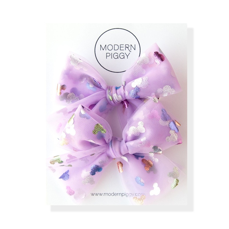 Bibbidi Bobbidi – Purple | Tulle Bow – Pigtail Set