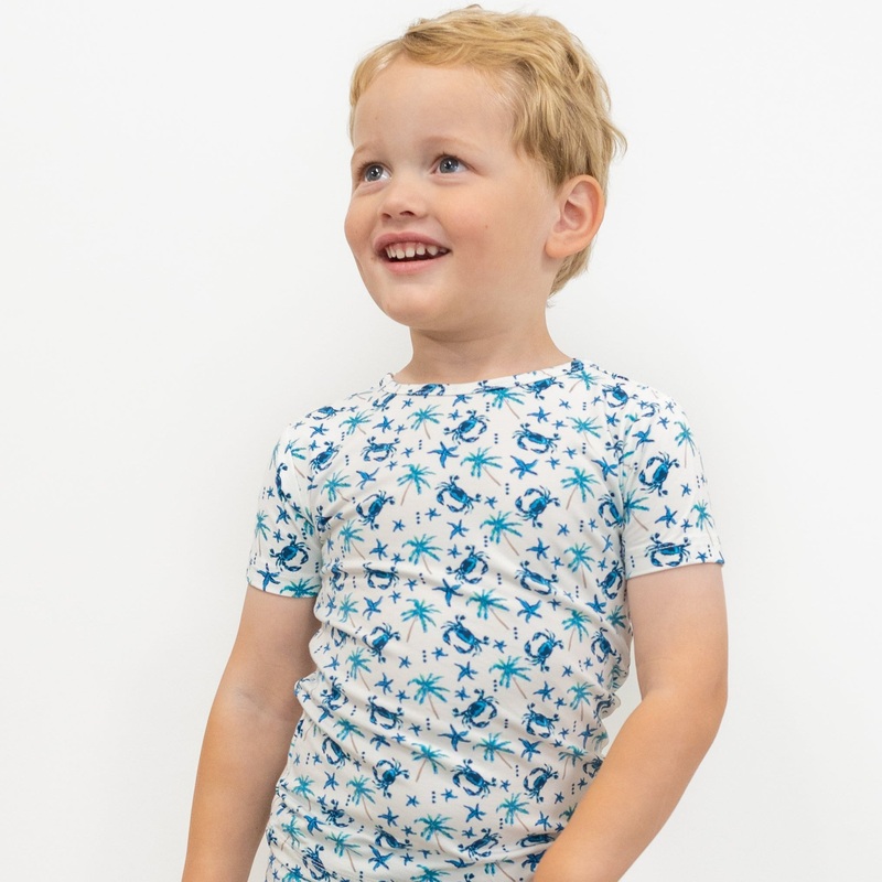 Blue Crabs Summer Pajama Set|12-18 Months|18-24 Months|2 Years|3 Years|4 Years|5 Years|6 Years|7 Years|8 Years|10 Years|12 Years|Beach Days