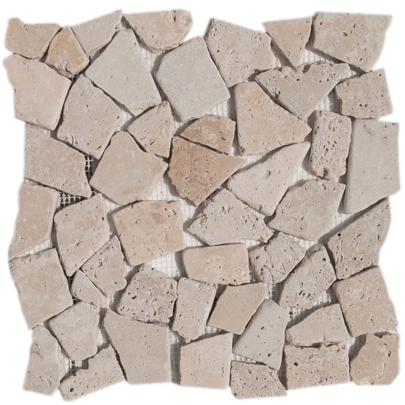 Classic Beige Travertine Palladian Tumbled Mosaic Floor and Wall Tile – Livfloors Collection