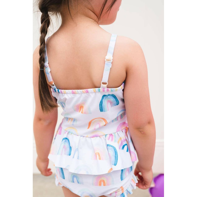 Emma Swim in Watercolor Rainbow