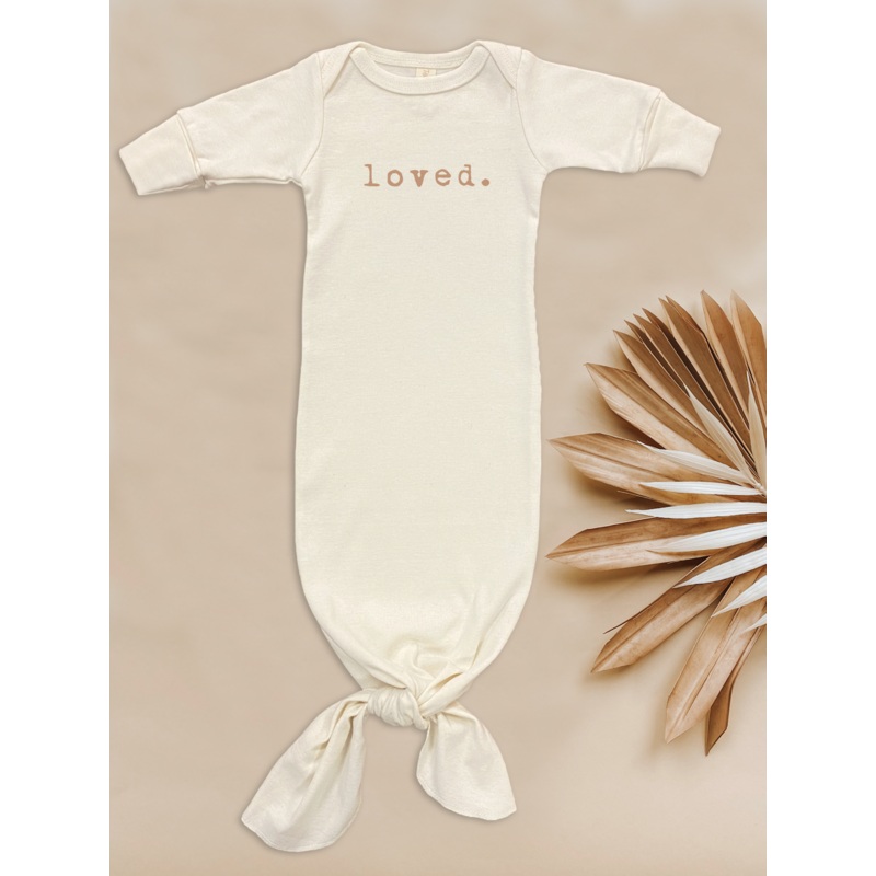 Loved – Organic Infant Gown – Clay